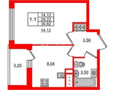 1-комн. кв. 31 м² 13/18 этаж