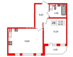 1-комн. кв. 44 м² 21/24 этаж