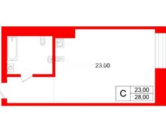 Студия 30 м² 1/3 этаж