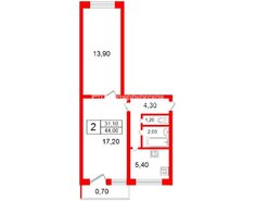 2-комн. кв. 44 м² 4/5 этаж
