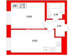 1-комн. кв. 41.18 м² 8/10 этаж