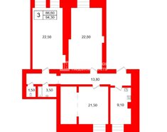 3-комн. кв. 94.3 м² 3/7 этаж