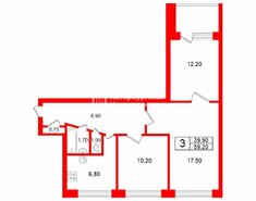 3-комн. кв. 59.2 м² 7/9 этаж