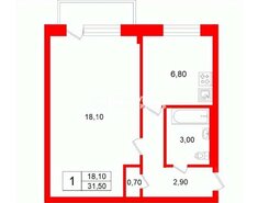 1-комн. кв. 31.5 м² 3/5 этаж