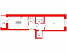 1-комн. кв. 41 м² 11/12 этаж