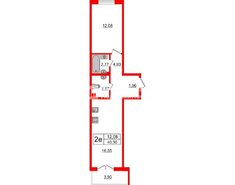 1-комн. кв. 40.9 м² 6/12 этаж