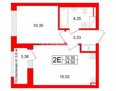 1-комн. кв. 32.9 м² 9/12 этаж