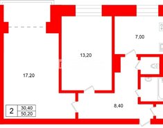 2-комн. кв. 50.2 м² 7/9 этаж