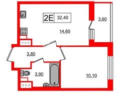 1-комн. кв. 32.4 м² 6/12 этаж
