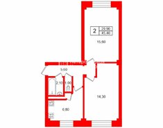 2-комн. кв. 45.4 м² 4/5 этаж