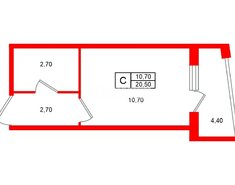 Студия 20.5 м² 5/11 этаж