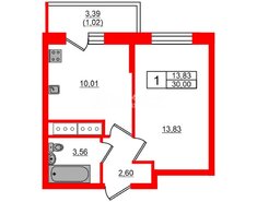 1-комн. кв. 30 м² 13/18 этаж