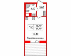 Студия 21.4 м² 5/5 этаж