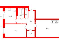 2-комн. кв. 78.7 м² 7/13 этаж