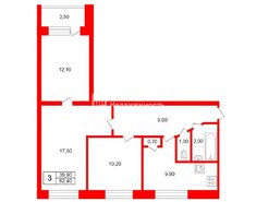 3-комн. кв. 62.4 м² 7/9 этаж