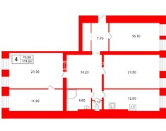 4-комн. кв. 111 м² 3/3 этаж