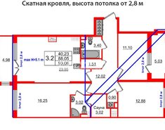 3-комн. кв. 87.2 м² 4/4 этаж