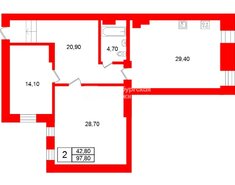 2-комн. кв. 97.8 м² 5/5 этаж