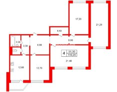 3-комн. кв. 116.2 м² 5/6 этаж
