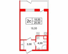 Студия 25.5 м² 1/5 этаж