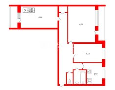 3-комн. кв. 56.8 м² 9/10 этаж