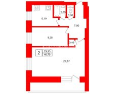 2-комн. кв. 46.7 м² 4/9 этаж