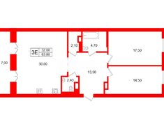 2-комн. кв. 83.8 м² 2/7 этаж