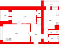 2-комн. кв. 53.5 м² 7/12 этаж