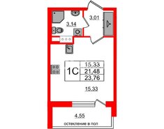 Студия 21.48 м² 9/12 этаж