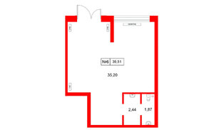 Помещение в ЖК Консул, 39.51 м², 1 этаж