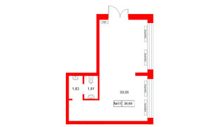 Помещение в ЖК Консул, 36.69 м², 1 этаж