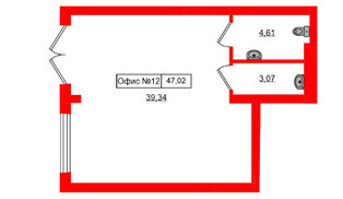 Помещение в ЖК Включи, 47.02 м², 1 этаж