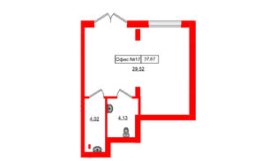 Помещение в ЖК Включи, 37.67 м², 1 этаж