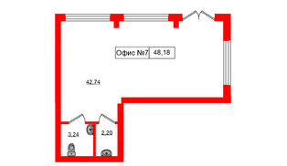 Помещение в ЖК Включи, 48.18 м², 1 этаж