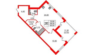 Квартира в ЖК «Вдохновение» ЭКОквартал «Русская Европа», 1 комнатная, 65 м², 11 этаж
