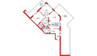 Квартира в ЖК «Вдохновение» ЭКОквартал «Русская Европа», 2 комнатная, 107.9 м², 10 этаж