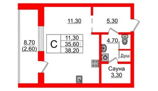 Квартира в ЖК «Вдохновение» ЭКОквартал «Русская Европа», студия, 38.2 м², 10 этаж