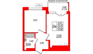 Квартира в ЖК Lake City-11, 1 комнатная, 32.22 м², 1 этаж