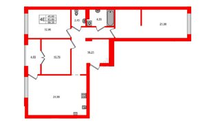 Квартира в ЖК «Включи», 3 комнатная, 98.35 м², 7 этаж