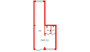 Помещение в ЖК Включи, 62.58 м², 1 этаж