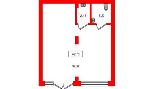 Помещение в ЖК Включи, 42.7 м², 1 этаж