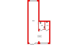 Помещение в ЖК Включи, 56.49 м², 1 этаж