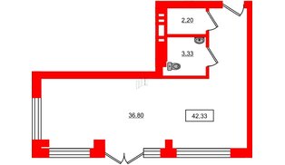 Помещение в ЖК Включи, 42.33 м², 1 этаж