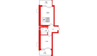 Квартира в ЖК «Лэйк Сити-9», 1 комнатная, 40.03 м², 1 этаж