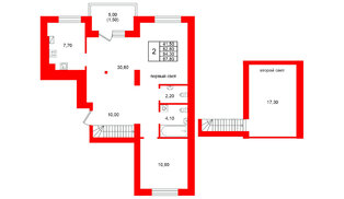 Квартира в ЖК Виридиан, 2 комнатная, 84.3 м², 4 этаж