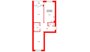 Квартира в ЖК Морена, 2 комнатная, 76.8 м², 1 этаж