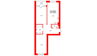 Квартира в ЖК Морена, 2 комнатная, 76.6 м², 5 этаж