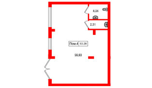 Помещение в ЖК Включи, 63.28 м², 1 этаж