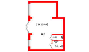 Помещение в ЖК Включи, 58.58 м², 1 этаж