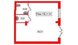 Помещение в ЖК Включи, 41.25 м², 1 этаж